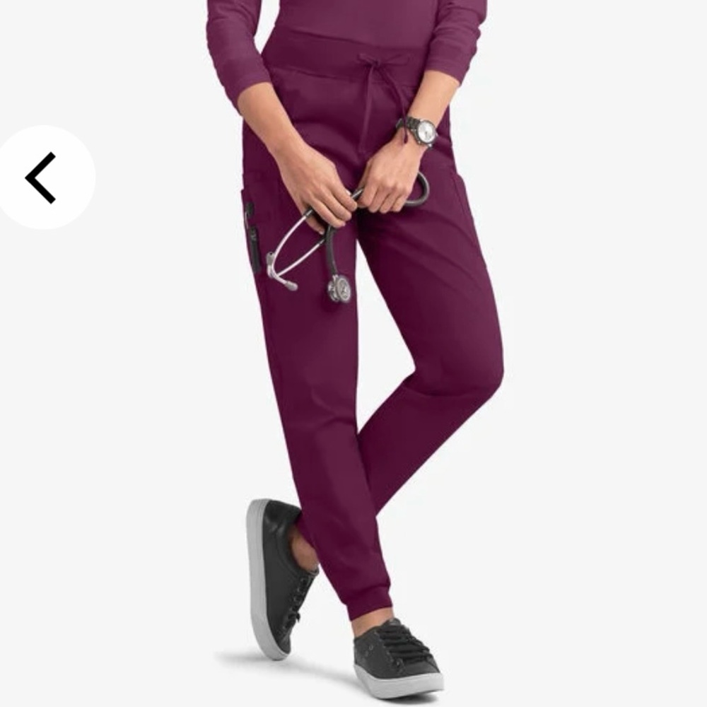 Butter-Soft wine 5-Pocket Cargo Jogger Scrub Pants - feel like S